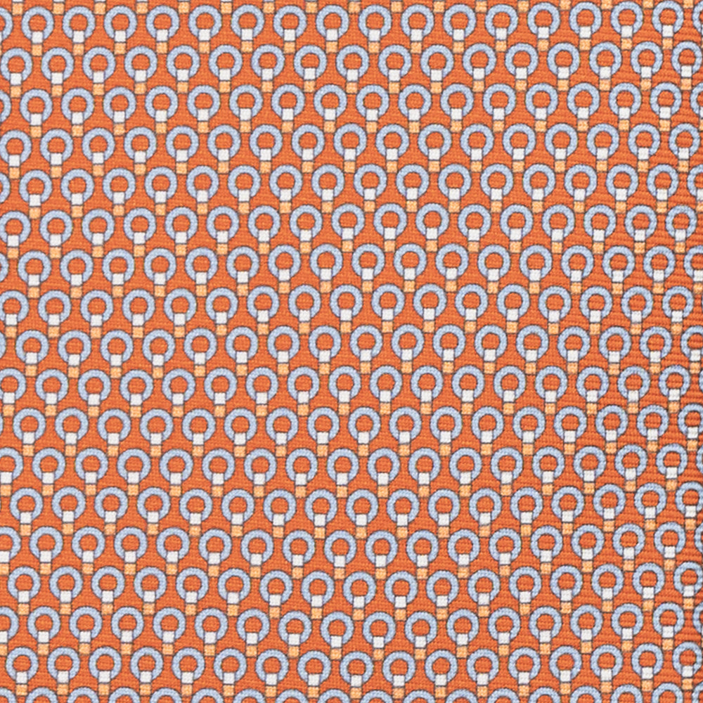 CRAVATTA 3 PIEGHE IN SETA, MICROFANTASIA, ARANCIONE - JC065026-9