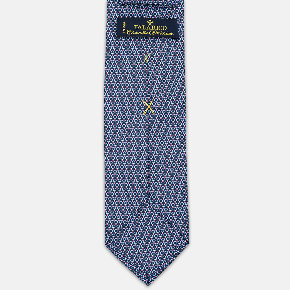 3-FOLD SILK TIE, MICRO-PATTERN, LIGHT BLUE YELLOW - JC064415_5 T