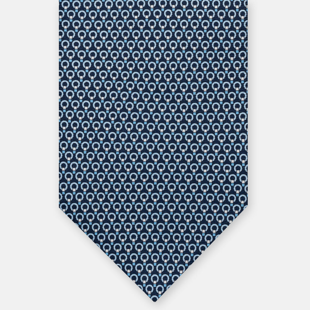 3-FOLD SILK TIE, MICRO-PATTERN, LIGHT BLUE YELLOW - JC064415_5 T