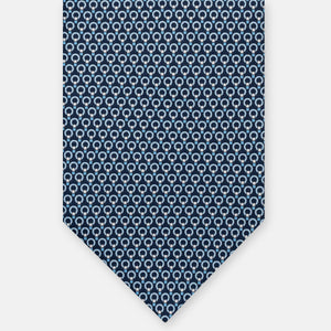 CRAVATTA 3 PIEGHE IN SETA, MICROFANTASIA, BLU-CELESTE-AZZURRO JC065026-1