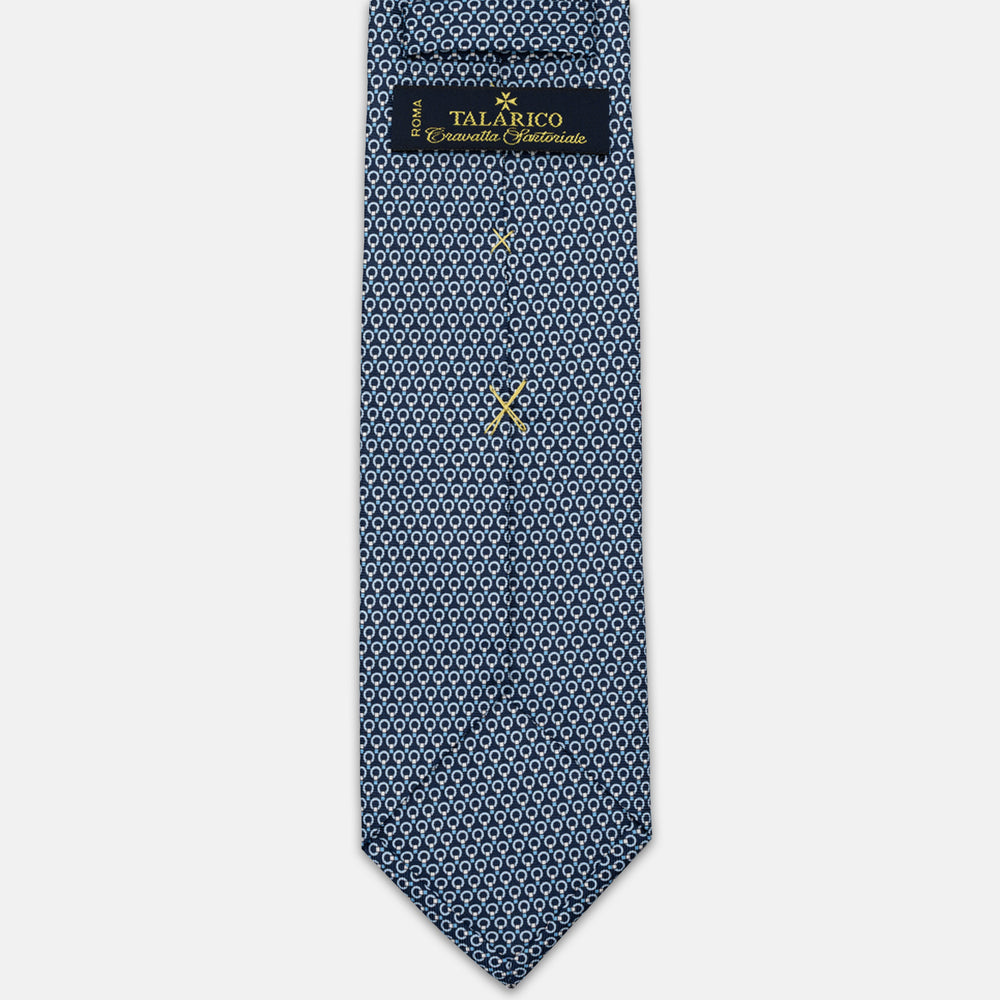 3-FOLD SILK TIE, MICRO-PATTERN, LIGHT BLUE YELLOW - JC064415_5 T