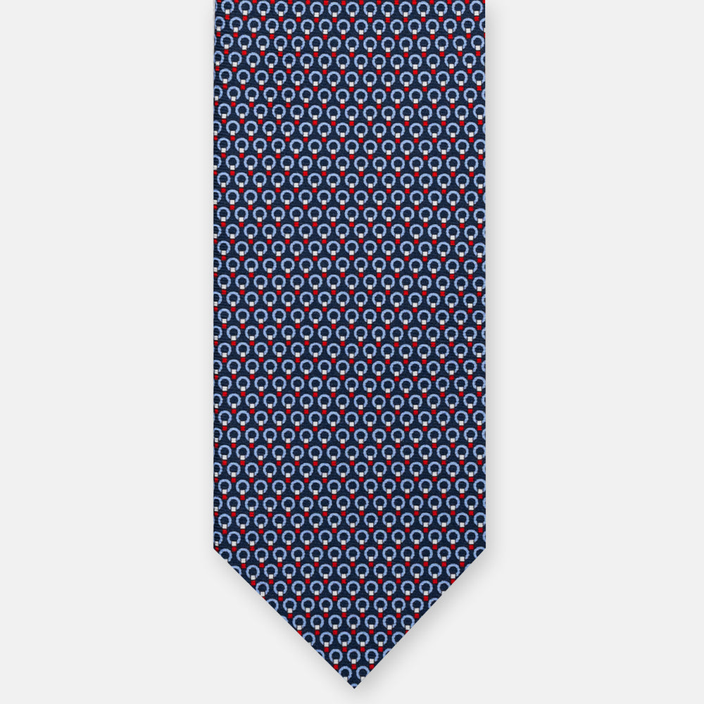 3-FOLD SILK TIE, MICRO-PATTERN, LIGHT BLUE YELLOW - JC064415_5 T
