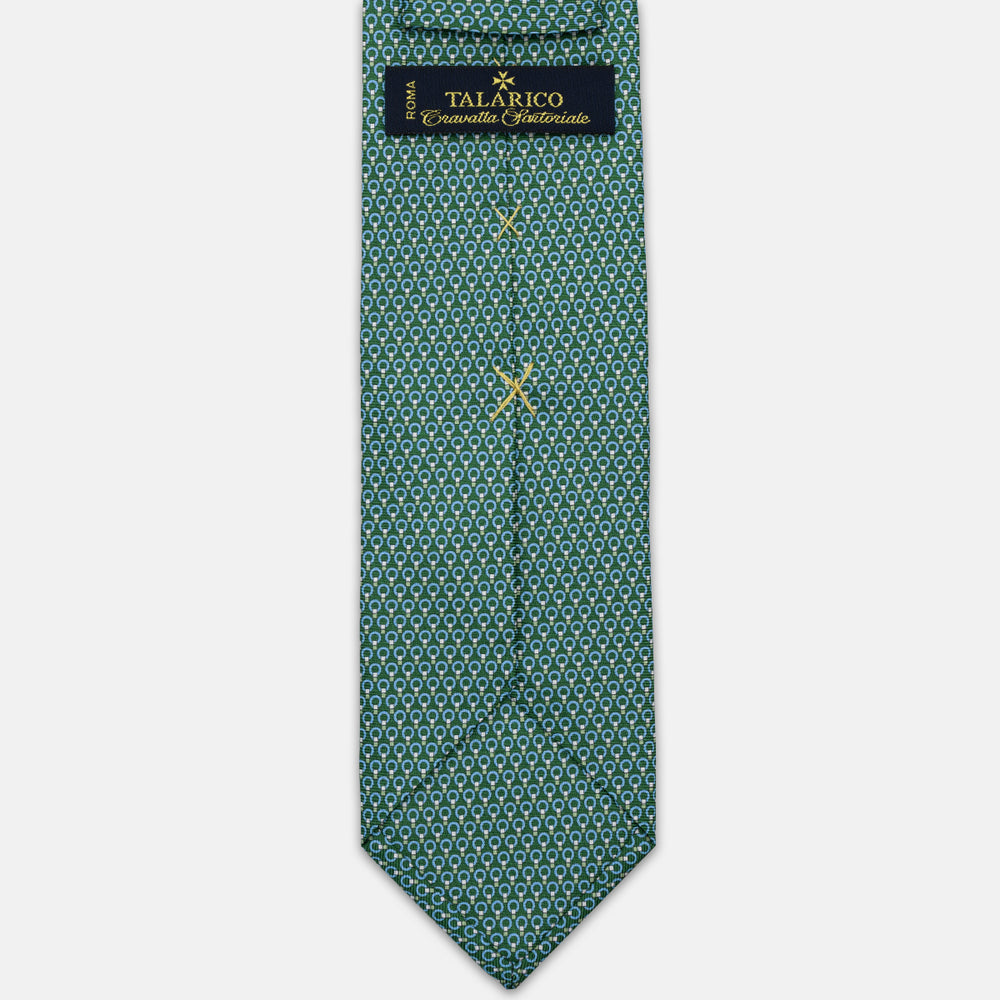 3-FOLD SILK TIE, MICRO-PATTERN, LIGHT BLUE YELLOW - JC064415_5 T