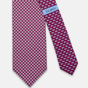 CRAVATTA 3 PIEGHE IN SETA, FANTASIA CALCIO, MAGENTA-CELESTE - JC065112 2