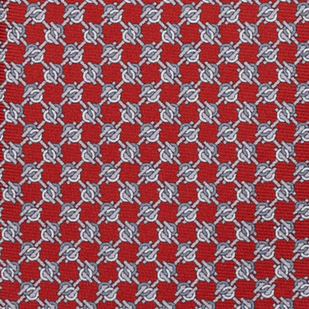 CRAVATTA 3 PIEGHE IN SETA, MICROFANTASIA, ROSSO - JC065270_5 T