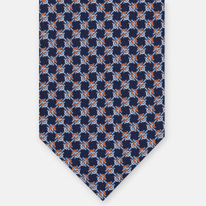 SILK 3-FOLD TIE, MICRO PATTERN, BLUE ORANGE - JC065270_2 T