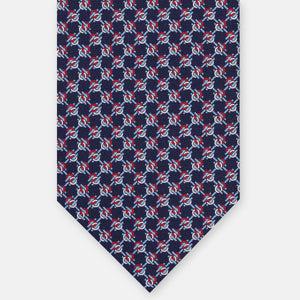SILK 3-FOLD TIE, MICRO PATTERN, BLUE RED - JC065270_4 T