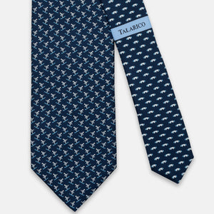 3-FOLD SILK TIE, SKIER PATTERN, TURQUOISE ORANGE - JC065287_3 T