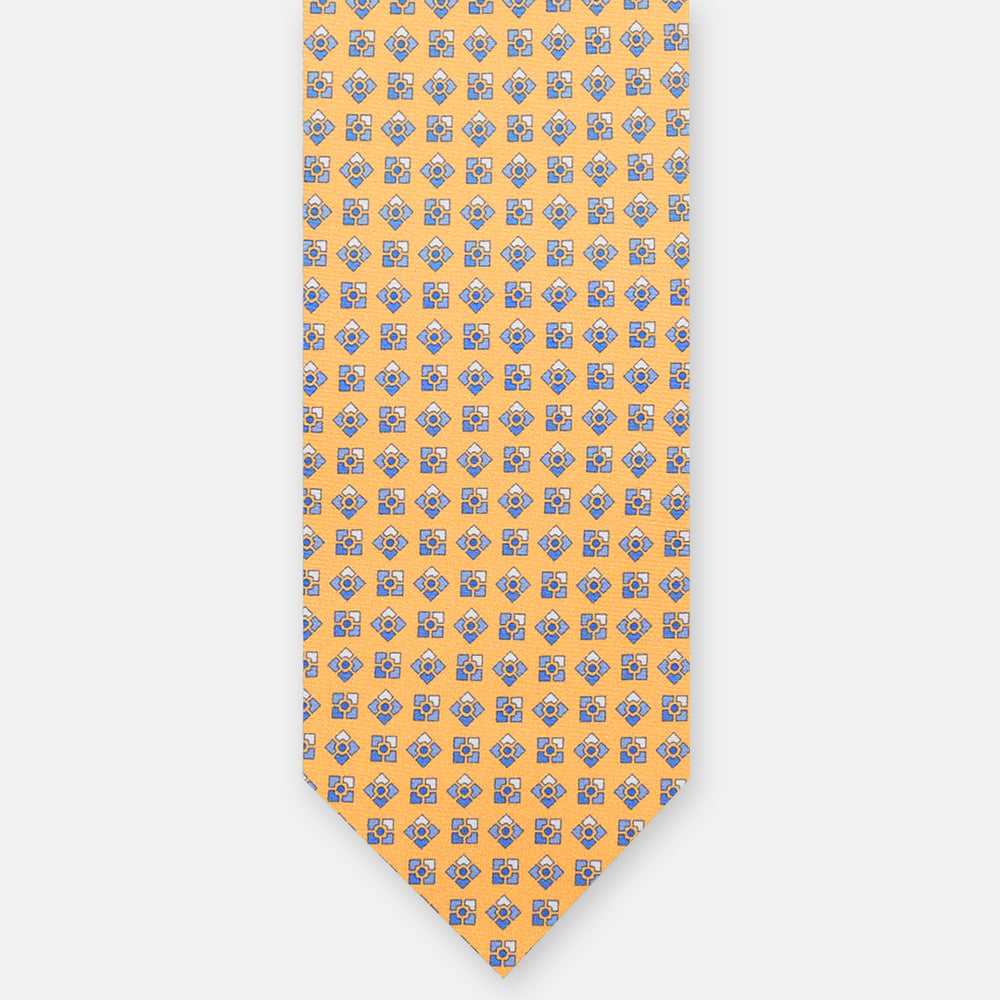 3-FOLD SILK TIE, MICRO-PATTERN, YELLOW - JC065306_2 T