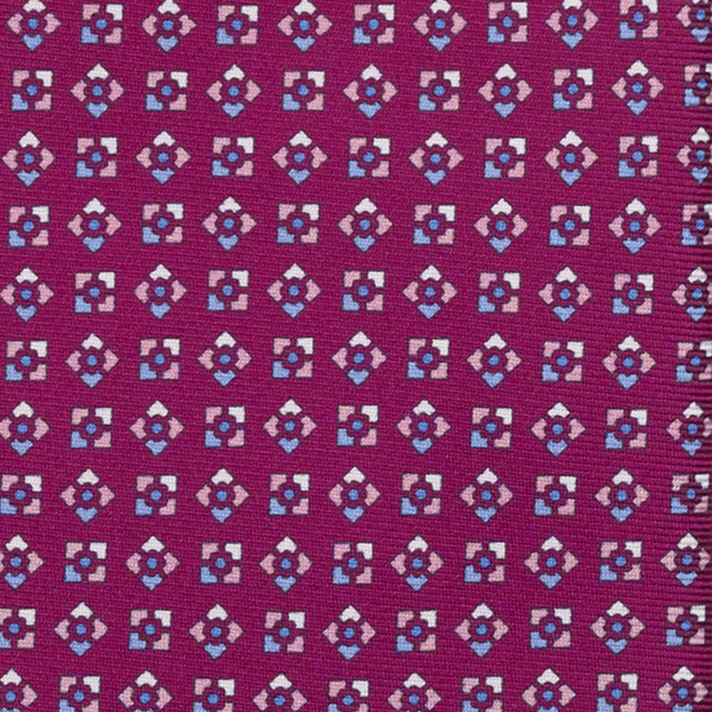 CRAVATTA 3 PIEGHE IN SETA, MICROFANTASIA, MAGENTA - JC065306_4 T