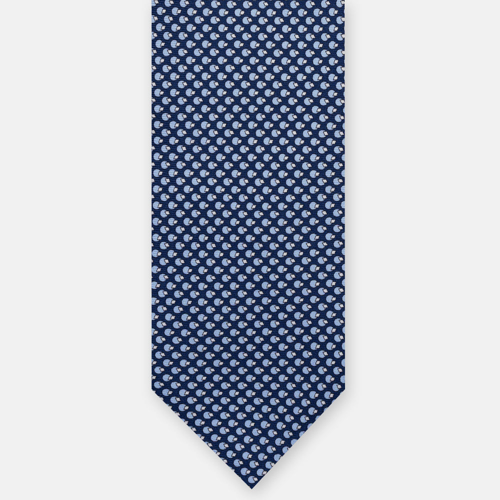 3-FOLD SILK TIE, MICRO-PATTERN, LIGHT BLUE YELLOW - JC064415_5 T