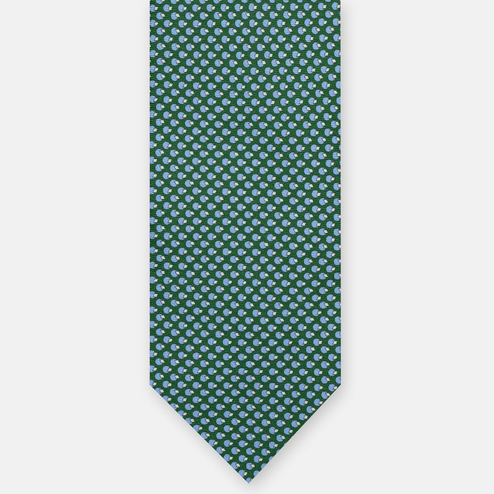 3-FOLD SILK TIE, MICRO-PATTERN, LIGHT BLUE YELLOW - JC064415_5 T