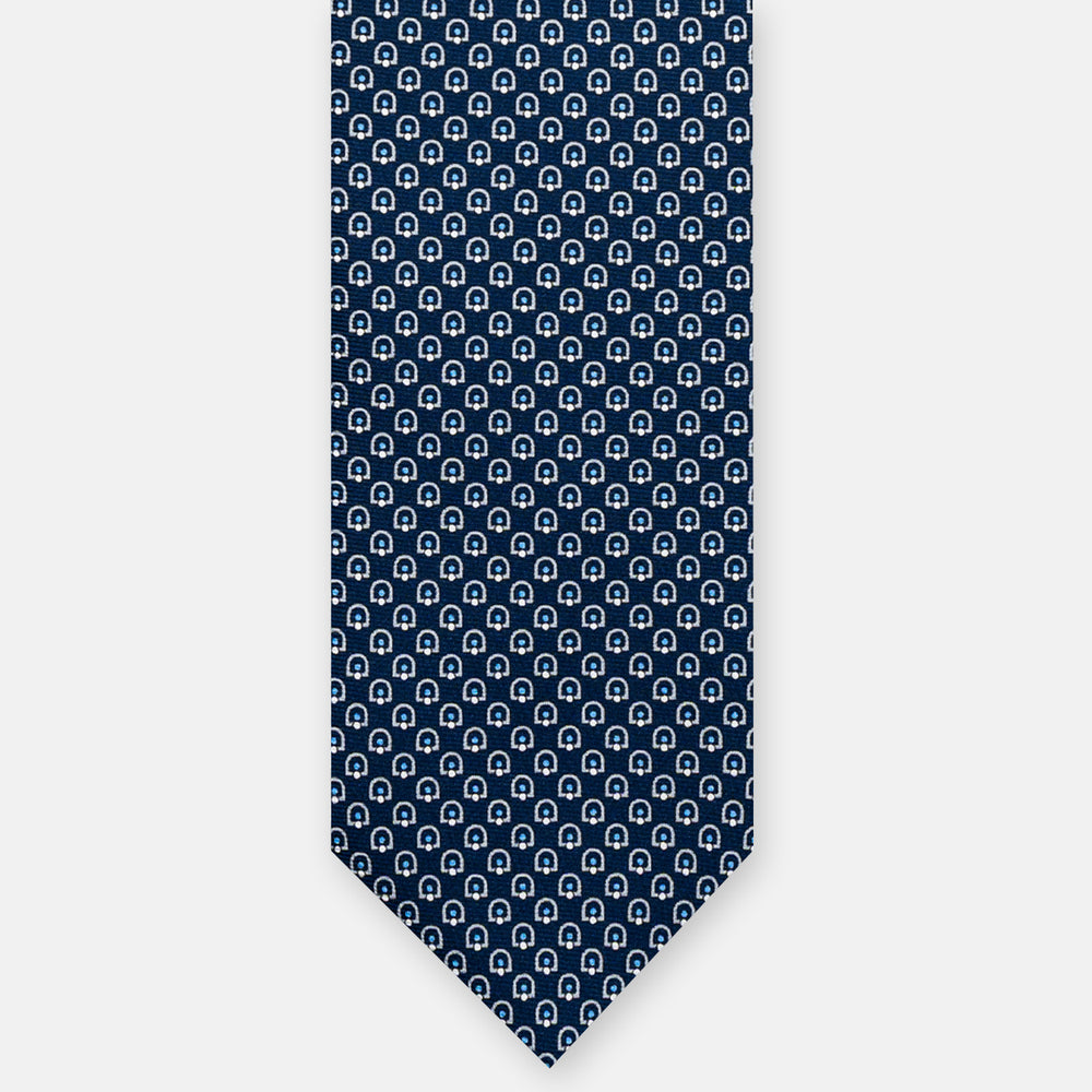 CRAVATTA 3 PIEGHE IN SETA, MICROFANTASIA, BLU GRIGIO - JC065324_1 T