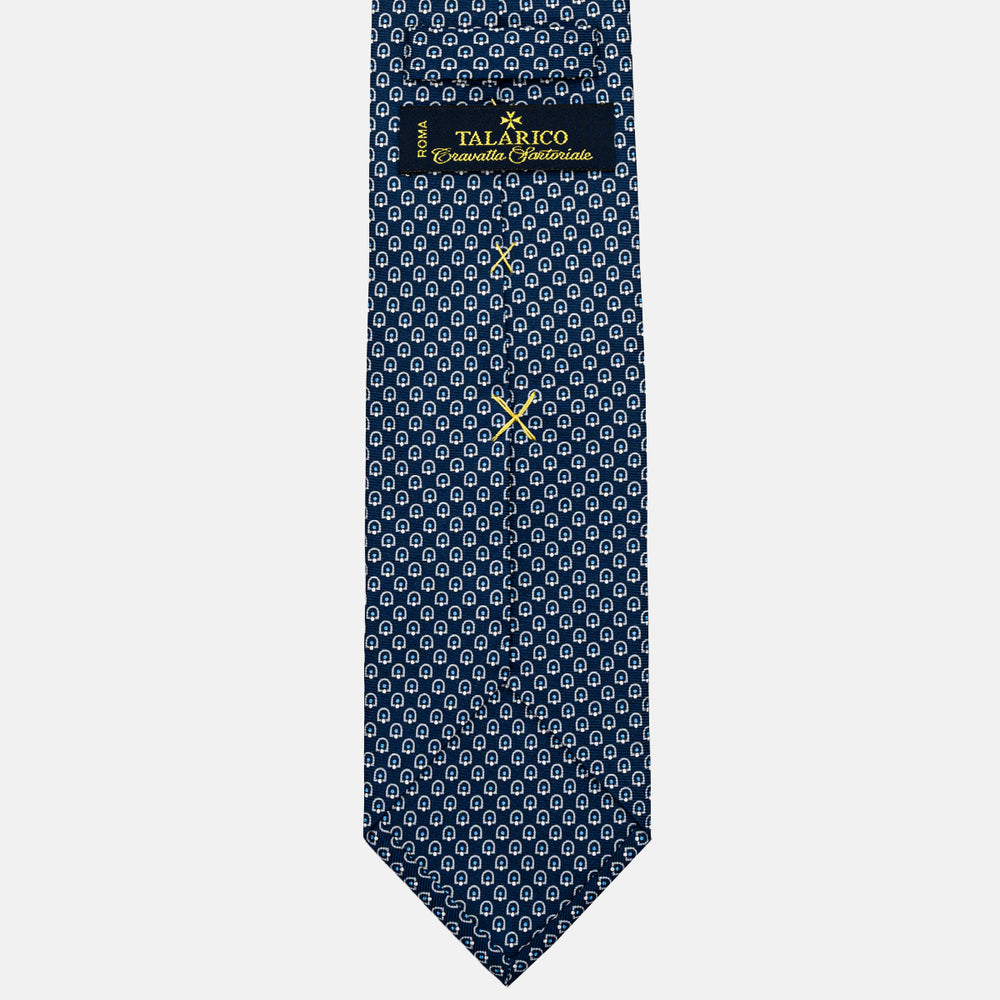 CRAVATTA 3 PIEGHE IN SETA, MICROFANTASIA, BLU GRIGIO - JC065324_1 T