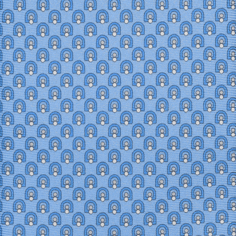 Cravatta 3 pieghe in Seta Microfantasia, AZZURRO - CELESTE , JC065324-9