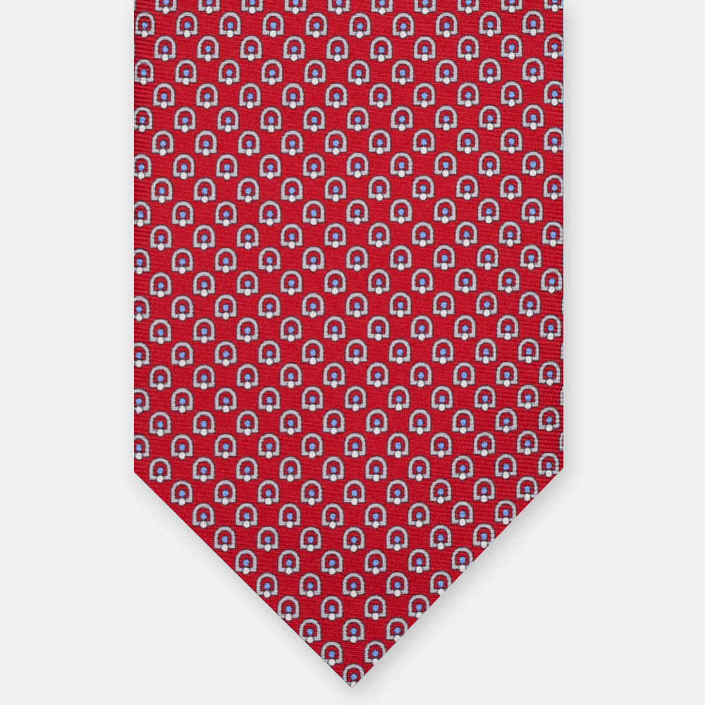 3-Fold Silk Tie with Floral Pattern, Yellow - DSC_4859