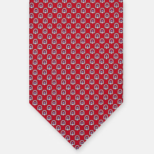 Cravatta 3 pieghe in Seta Microfantasia, ROSSO - GRIGIO, JC065324-4