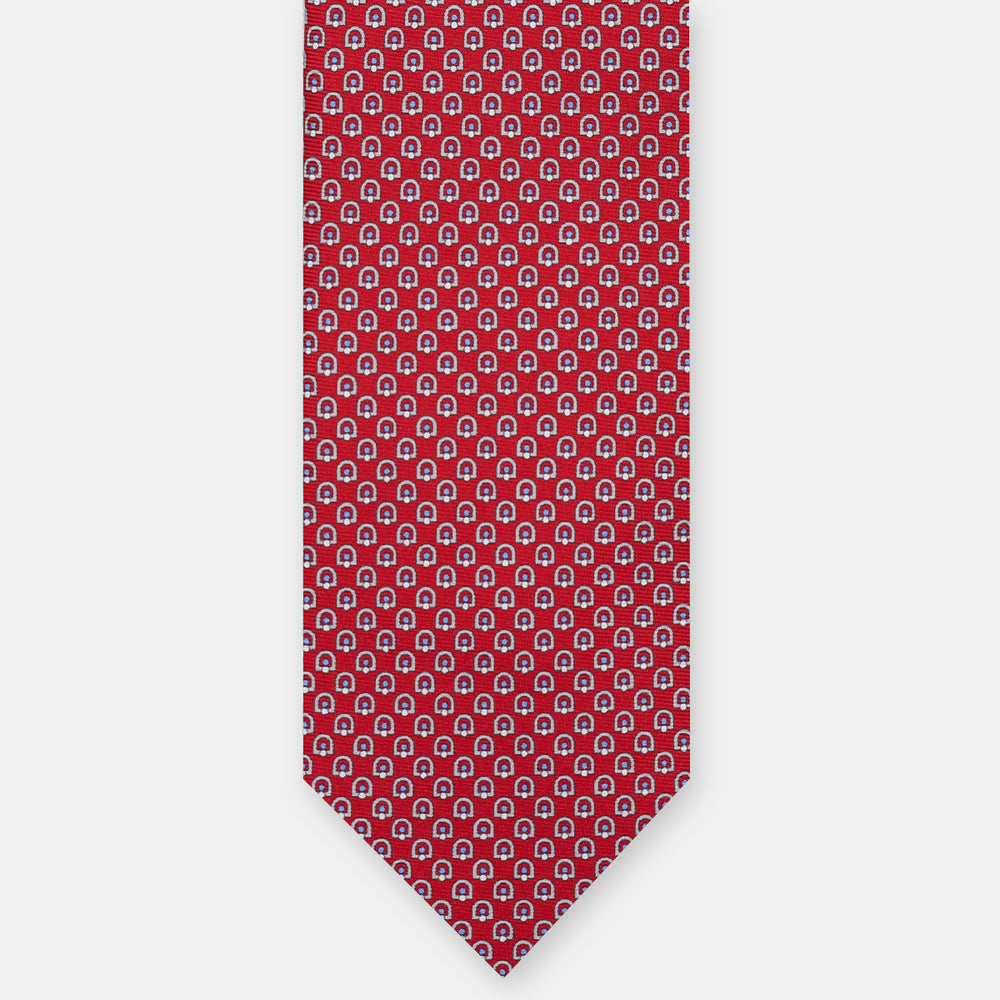 3-Fold Silk Tie with Floral Pattern, Yellow - DSC_4859