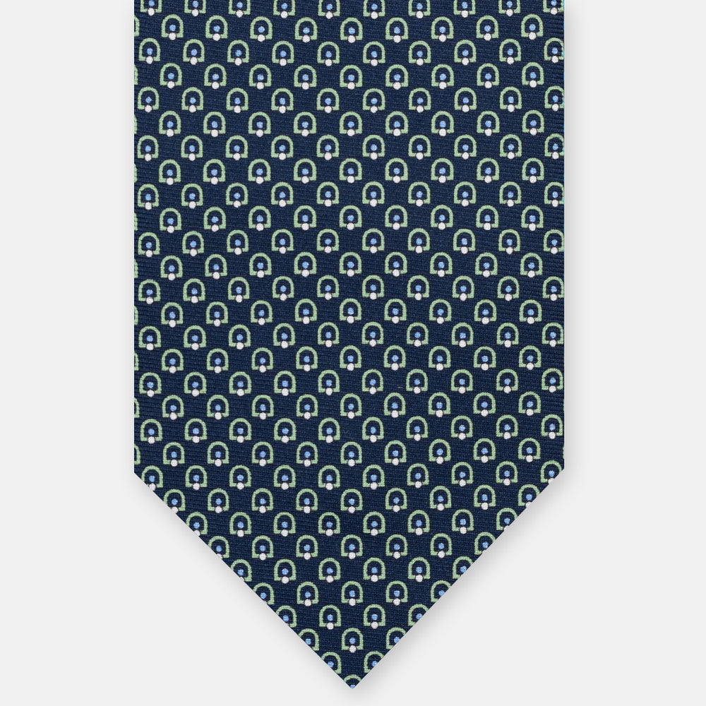 3-Fold Silk Tie with Floral Pattern, Yellow - DSC_4859