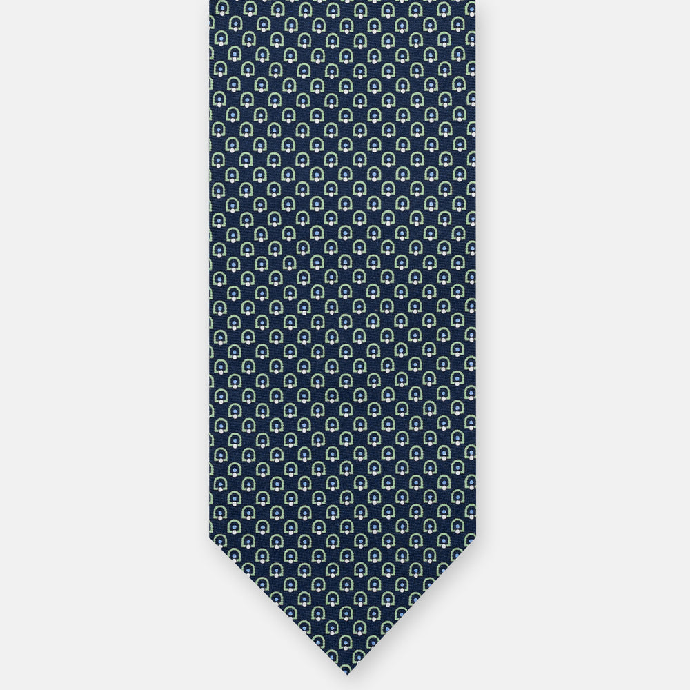 3-Fold Silk Tie with Floral Pattern, Yellow - DSC_4859