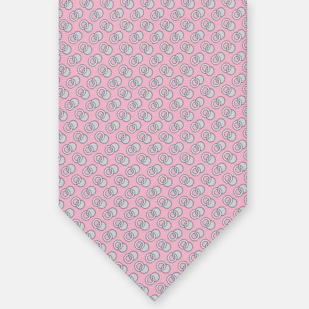 SILK 3-FOLD TIE, MICRO-PATTERN, PINK - JC065325_2 T