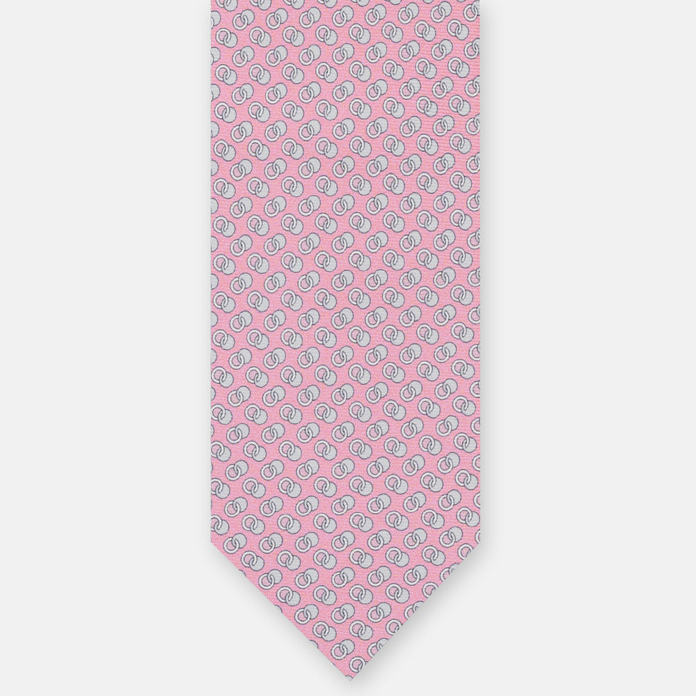SILK 3-FOLD TIE, MICRO-PATTERN, PINK - JC065325_2 T