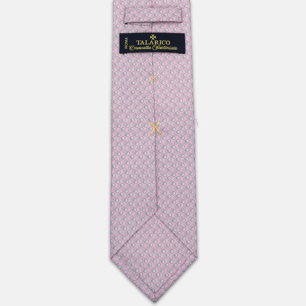 SILK 3-FOLD TIE, MICRO-PATTERN, PINK - JC065325_2 T