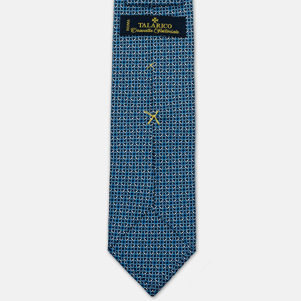 CRAVATTA 3 PIEGHE IN SETA, MICROFANTASIA, BLU CELESTE - JC065328_1 T