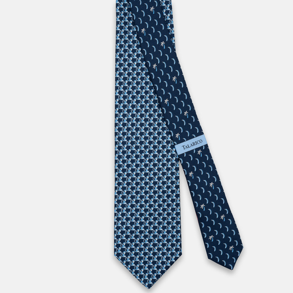 SILK 3-FOLD TIE, JUNGLE PATTERN, MAGENTA - JC065476_6 T