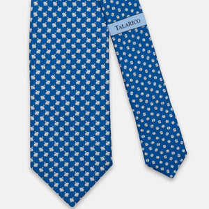 3-FOLD SILK TIE, SPINNING TOP PATTERN, TURQUOISE - JC065796_2 T