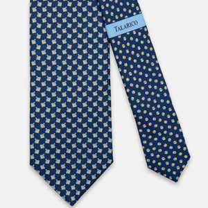3-FOLD SILK TIE, SPINNING TOP PATTERN, ORANGE BLUE - JC065796_4 T