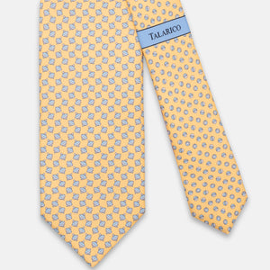3-FOLD SILK TIE, SPINNING TOP PATTERN, YELLOW - JC065796_5 T