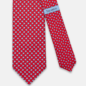 3-FOLD SILK TIE, SPINNING TOP PATTERN, RED - JC065796_7 T