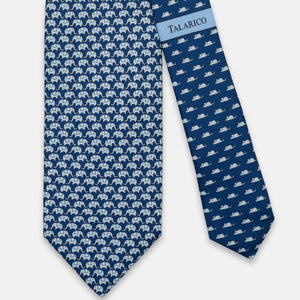3-FOLD SILK TIE, ELEPHANT PRINT, BLUE GREY - JC066388_2 T