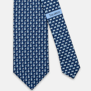 3-FOLD SILK TIE, EXPRESS PATTERN, BLUE GREY - JC066393_ 2 T