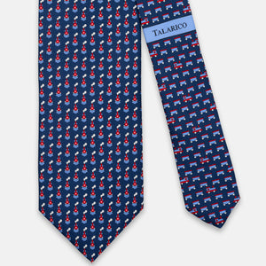 SILK 3-FOLD TIE, EXPRESS PATTERN, BLUE RED - JC066393_3 T