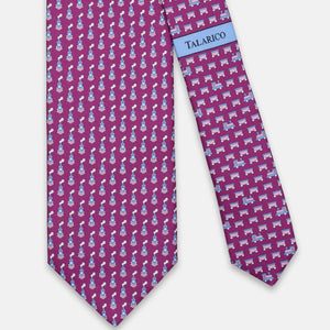SILK 3-FOLD TIE, EXPRESS PATTERN, MAGENTA - JC066393_7 T