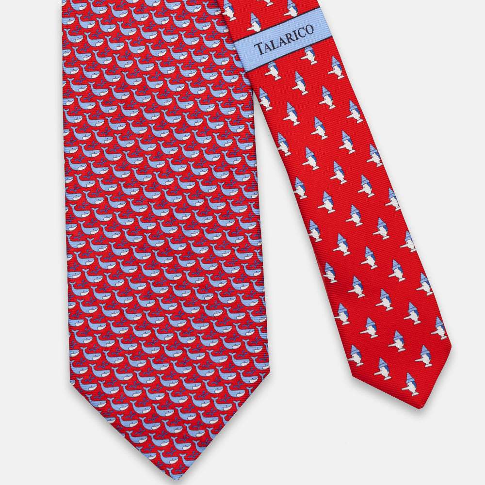3-FOLD SILK TIE, PINOCCHIO PRINT, RED - JC066398_7 T