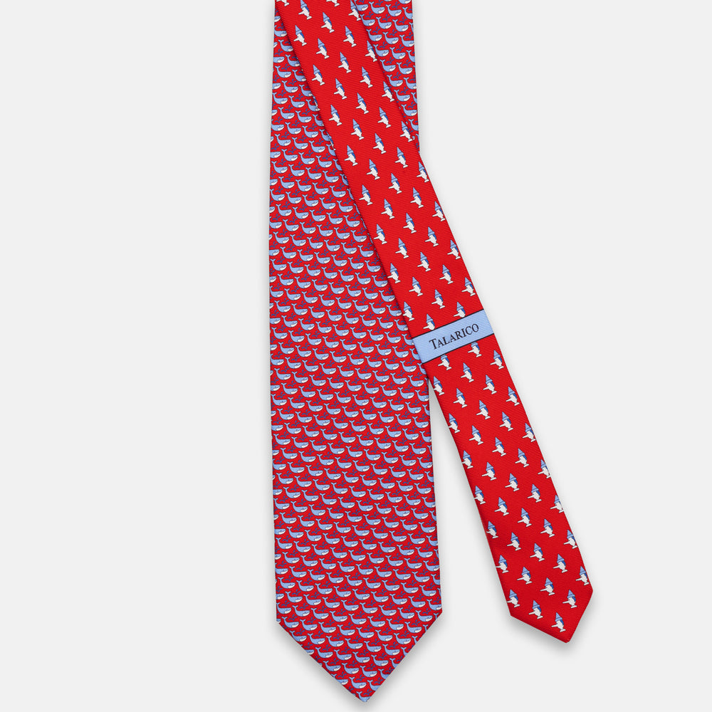 3-FOLD SILK TIE, PINOCCHIO PRINT, RED - JC066398_7 T