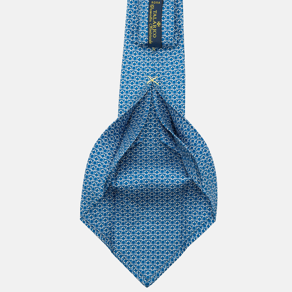 7-fold silk tie with geometric pattern, light blue JC090226-1
