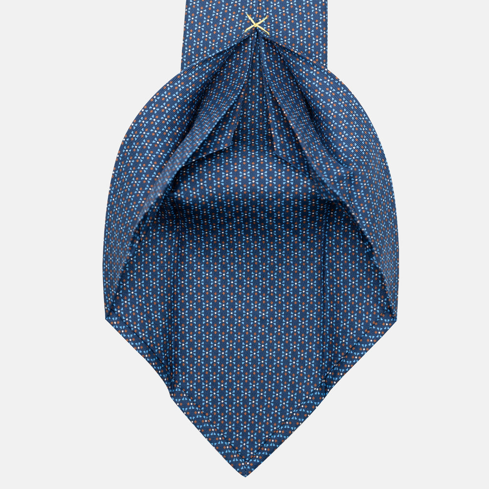 7-Fold Silk Tie with Micro Pattern in Blue JC090226-2