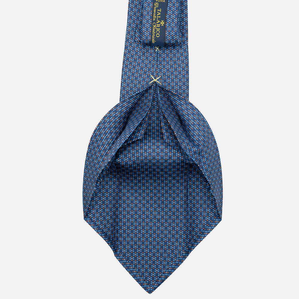 7-Fold Silk Tie with Micro Pattern in Blue JC090226-2