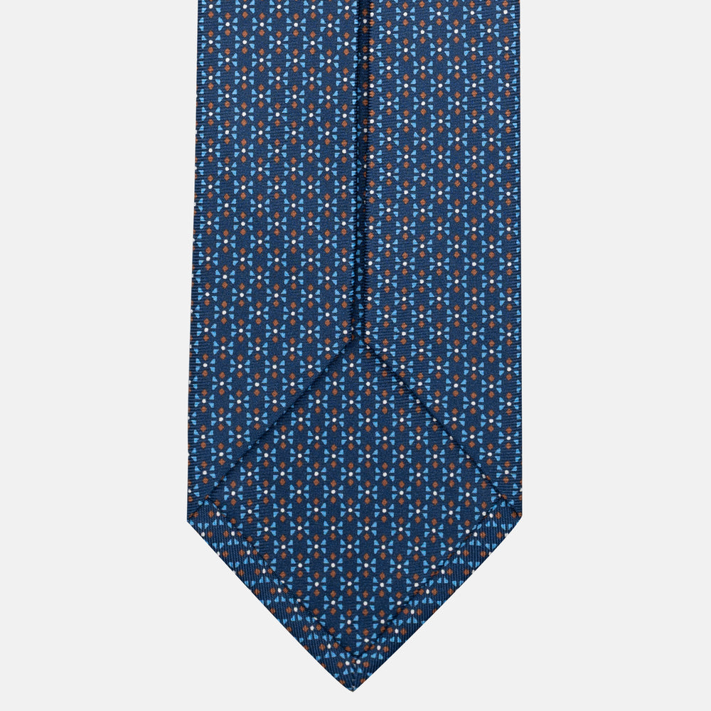 7-Fold Silk Tie with Micro Pattern in Blue JC090226-2