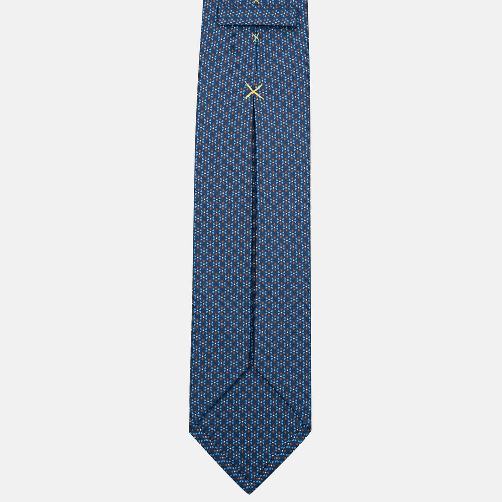 7-Fold Silk Tie with Micro Pattern in Blue JC090226-2