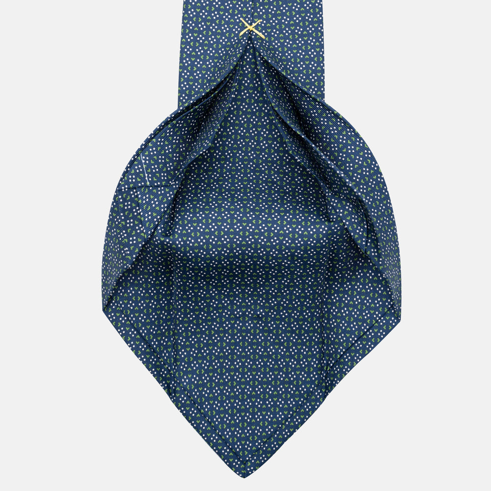 7-Fold Silk Tie with Micro Pattern in Blue JC090226-4