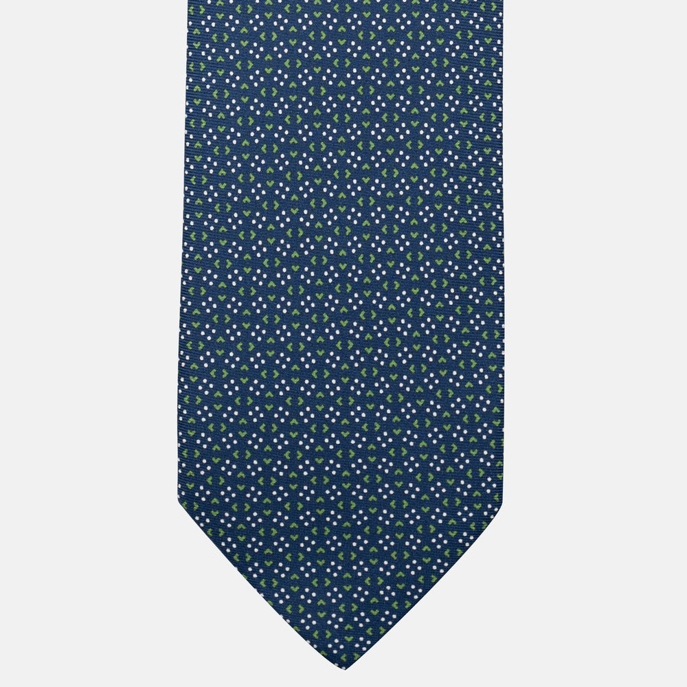 7-Fold Silk Tie with Micro Pattern in Blue JC090226-4