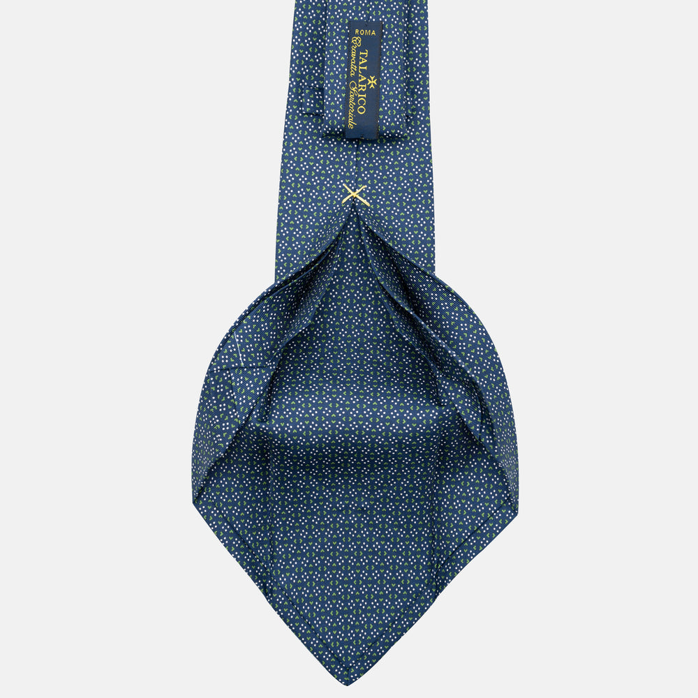 7-Fold Silk Tie with Micro Pattern in Blue JC090226-4