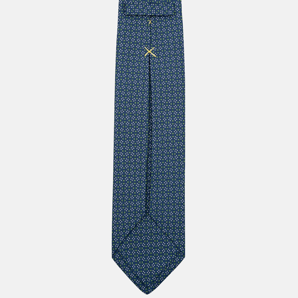 7-Fold Silk Tie with Micro Pattern in Blue JC090226-4