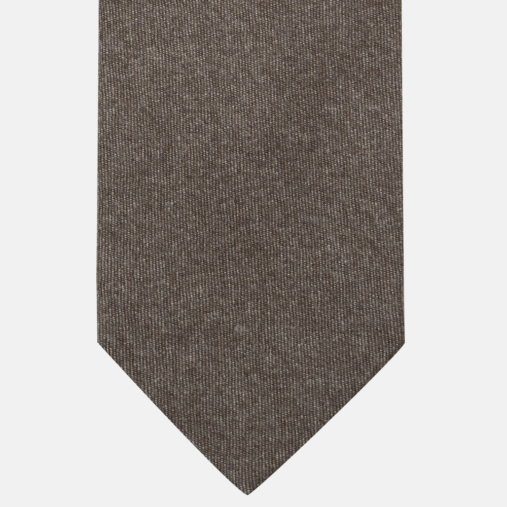 Cravatta 3 pieghe in Cashmere Marrone