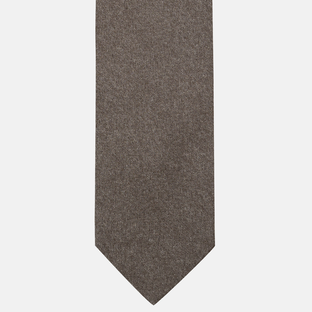 Cravatta 3 pieghe in Cashmere Marrone